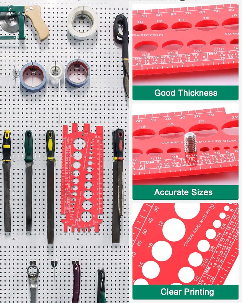 moroinriz Bolt Gauge (Metric and SAE), Bolt Sizer for Quickly Sizing Nuts and Bolts, Plastic Bolt Measuring Tool, Easy to Read Bolt Size and Thread Gauge - Image 5